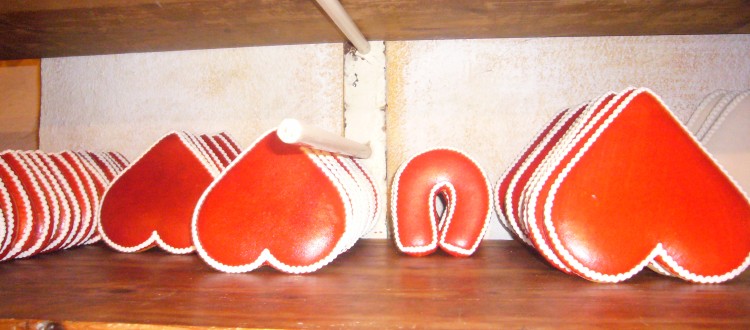 painted hearts drying