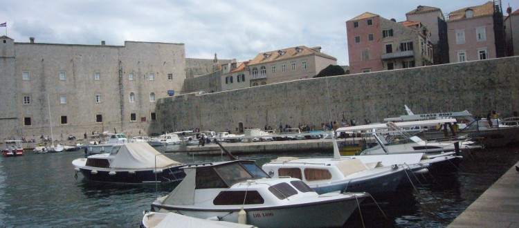 Boats at Dubrovnik harbour waiting to leave for Cavtat