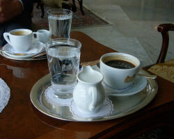 Coffee is always served with a glass of water in Slovenia