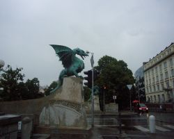 Dragon Bridge in Ljubljana, Slovenia
