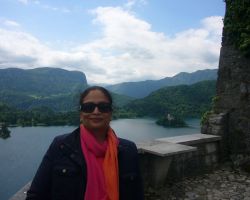 Lake Bled and Julian Alps in the background